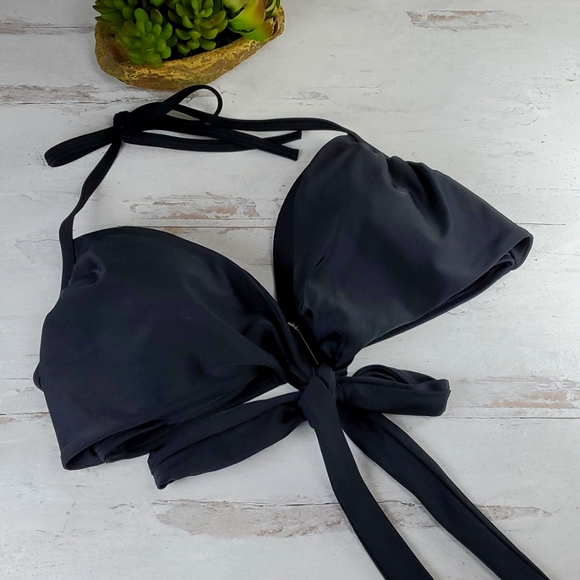 Victoria's Secret | The Wrap Halter Black Bikini Swim Top - Picture 1 of 10
